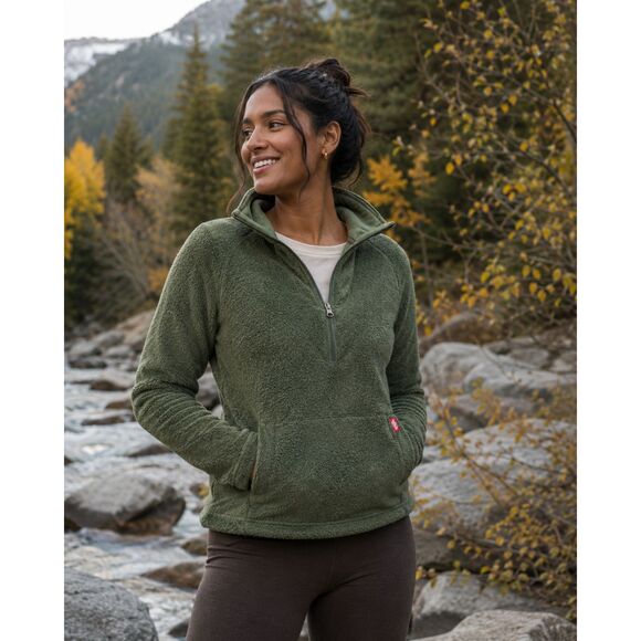 The North Face Tops - The North Face Fleece Pullover Green Quarter Zip Cozy Women’s Small